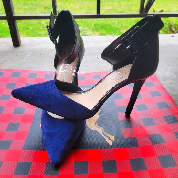 Jessica Simpson Shoes - Jessica Simpson blue suede heels